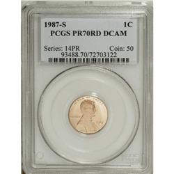 1987-S 1C PR70 Red Deep Cameo PCGS. An impeccable piec 