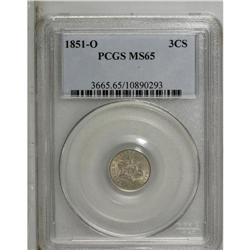 1851-O 3CS MS65 PCGS. As the only trime coined at a br 