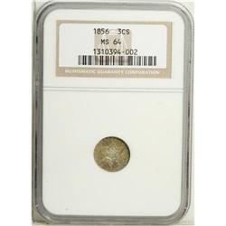 1856 3CS MS64 NGC. A charming near-Gem example of this 