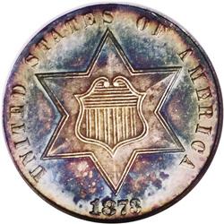 1873 3CS PR66 S NGC. All examples of the silver three 