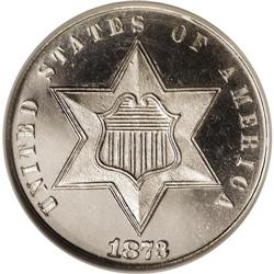 1873 3CS PR66 Cameo NGC. The proof-only 1873 has a min 