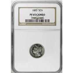 1882 3CN PR65 Cameo NGC. Fully struck with bright, ref 