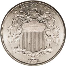 1875 5C MS66 PCGS. This is an extremely important date 