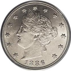 1886 5C MS65 PCGS. The 1885 and 1886 Liberty nickels a 