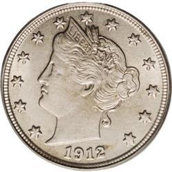 1912-S 5C MS65 PCGS. Typically struck and somewhat wea 