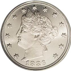 1886 5C PR66 Cameo PCGS. Despite the 4,290-piece proof 