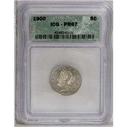 1900 5C PR67 ICG. A sharply struck Superb Gem proof wi 