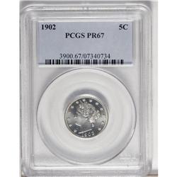 1902 5C PR67 PCGS. A penetratingly struck Superb Gem w 