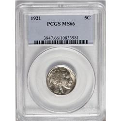 1921 5C MS66 PCGS. Sharply struck with blue and gold p 
