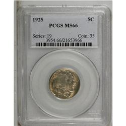 1925 5C MS66 PCGS. Exceptionally brilliant for the dat 