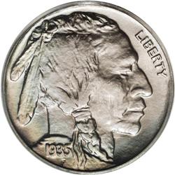 1935 5C MS67 PCGS. This sharply struck Buffalo has sat 