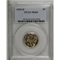 1935-D 5C MS65 PCGS. A solidly struck gold-gray Gem th 