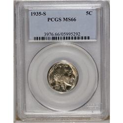 1935-S 5C MS66 PCGS. Both sides are awash in bright lu 