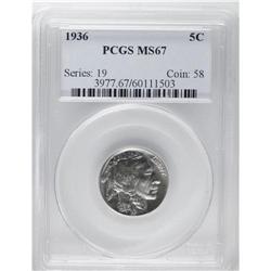1936 5C MS67 PCGS. The highly lustrous surfaces of thi 