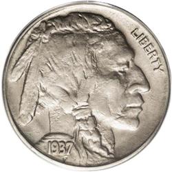 1937-D 5C Three-Legged MS63 PCGS. The Three-Legged var 