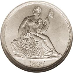 1837 H10C Large Date (Curl Top 1) MS65 NGC. Lustrous a 