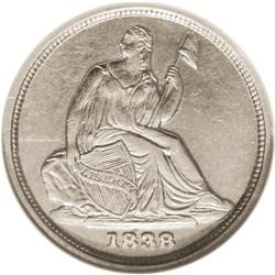 1838-O H10C No Stars AU58 NGC. The 1837 Philadelphia N 