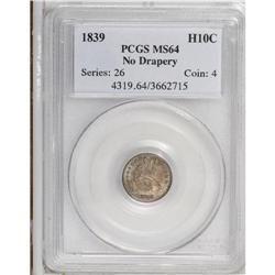 1839 H10C No Drapery MS64 PCGS. Lovely color and sharp 
