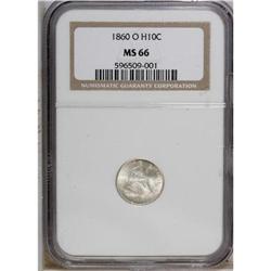 1860-O H10C MS66 NGC. Nicely struck with excellent lus 