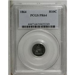 1864 H10C PR64 PCGS. Moderately reflective beneath thi 