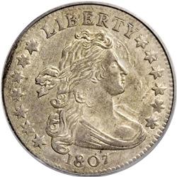 1807 10C MS61 PCGS. JR-1, R.2. A comparatively high 16 