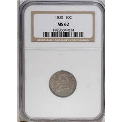 1820 10C Medium 0 MS62 NGC. JR-11, R.3. 