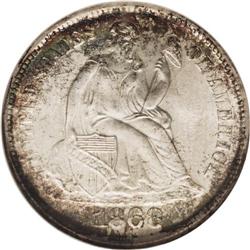 1868-S 10C MS67 NGC. This Superb Gem has mostly brilli 