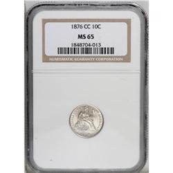 1876-CC 10C MS65 NGC. Type One Reverse. Fortin-116a. A 