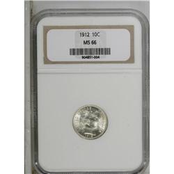 1912 10C MS66 NGC. A rather frosty Premium Gem that ha 