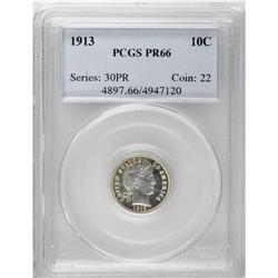 1913 10C PR66 PCGS. Deeply reflective with a thin cham 