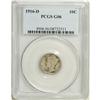 Image 1 : 1916-D 10C Good 6 PCGS. A heavily circulated dove-gray 