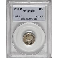 1916-D 10C VG8 PCGS. With just 264,000 pieces minted, 