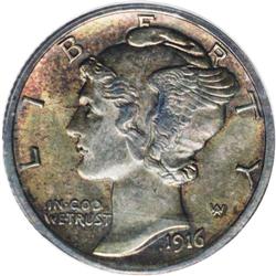 1916-D 10C MS64 Full Bands PCGS. The 1916-D Mercury Di 