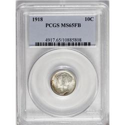 1918 10C MS65 Full Bands PCGS. Sharply struck with str 