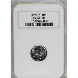1929-S 10C MS65 Full Bands NGC. The exceptionally lust 