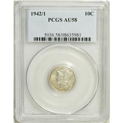 1942/1 10C AU58 PCGS. A touch of highpoint friction is 