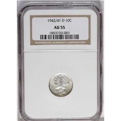 1942/1-D 10C AU55 NGC. An appealing, briefly circulate 