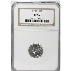 1937 10C PR66 NGC. A gleaming piece, deeply reflective 