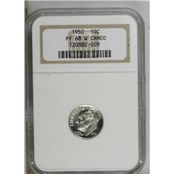 1950 10C PR68 Cameo NGC. Highly reflective surfaces ex 