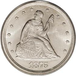 1875-S 20C MS66 PCGS. Frosty and very well struck, eve 