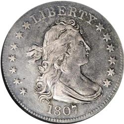 1807 25C AU53 NGC. B-1, R.3, Die State IV. This variet 