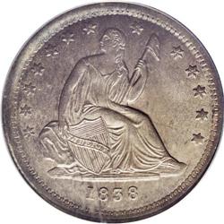 1838 25C No Drapery MS64 PCGS. This is the first year 