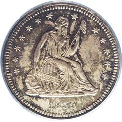 1859 25C MS64 PCGS. Type One Obverse and Reverse. Rich 