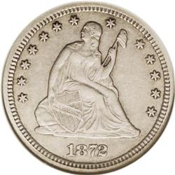 1872-CC 25C XF45 NGC. The 1872-CC is rare in all grade 