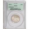 Image 1 : 1874 25C Arrows MS63 PCGS. Both sides have light gold 