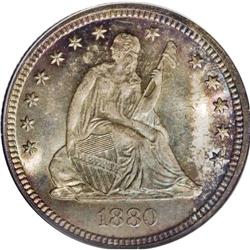 1880 25C MS67 PCGS. This low-mintage (13,600 business 