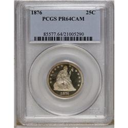 1876 25C PR64 Cameo PCGS. Type One Reverse. Attractive 