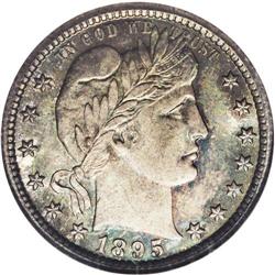 1895-O 25C MS67 NGC. A gorgeous and deeply toned examp 