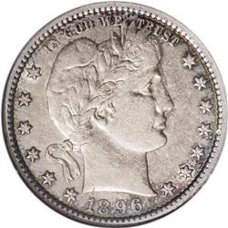 1896-S 25C AU50 NGC. Obverse Die 2, Reverse Die 2 (per 