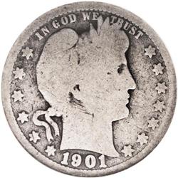 1901-S 25C Good 4 NGC. A well worn and attractive Good 